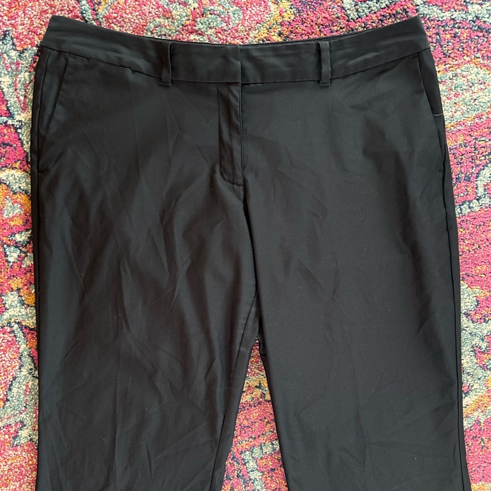 Nike | Women's Black Dri-FIT Golf Pants Ankle Slits Black Embroidered Logo Sz 16 - Picture 10 of 16